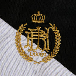 Polo Diagonal Bordado Espalda Negro
