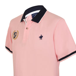 Polo Piqué Cuello Multicolor Rosa Palo