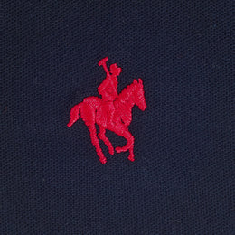 Polo Bloques Piqué Blanco Marino