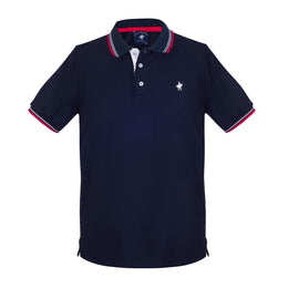 Polo Viscosa Cuello Tricolor Marino
