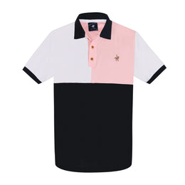 Polo Bloques Corte Regular Rosa Palo