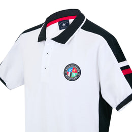Polo Contrastes Parche Blanco