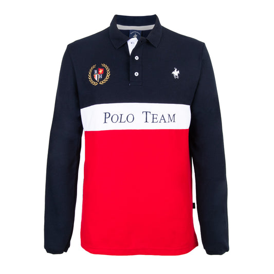 Polo Bloques Manga Larga Marino
