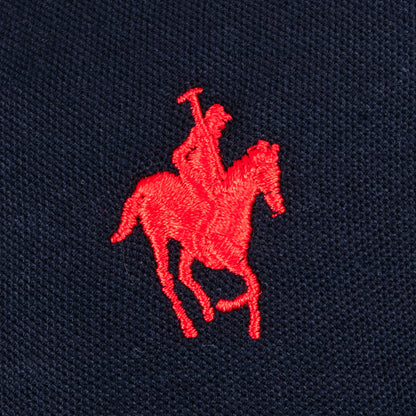 Polo Bloques Piqué Blanco Marino