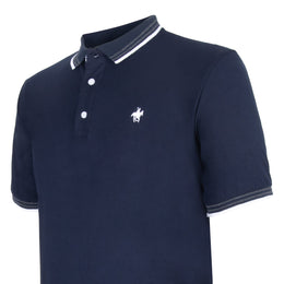 Polo Viscosa Cuello Tricolor Marino Gris