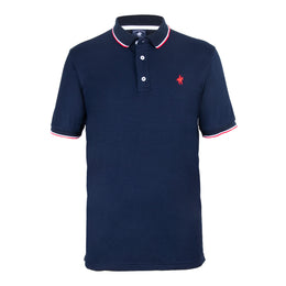 Polo Viscosa Cuello Tricolor Marino