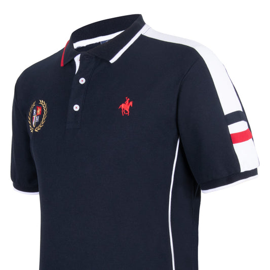 Polo Laterales Bordada Marino