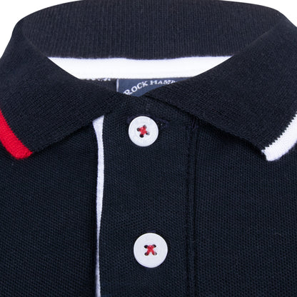 Polo Laterales Bordada Marino