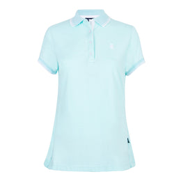 Polo Viscosa Cuello Franjas Aqua