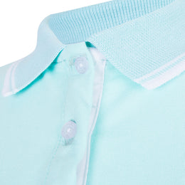 Polo Viscosa Cuello Franjas Aqua