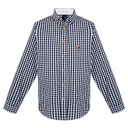 Camisa Cuadros Algodón Regular Marino