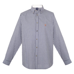 Camisa Cuadro Chico Bordado Marino