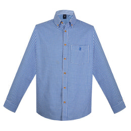 Camisa Cuadro Chico Algodón Bolsa Azul