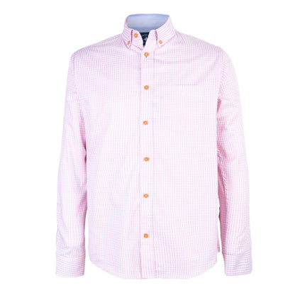 Camisa Minicuadros Algodón Bolsa Rosa