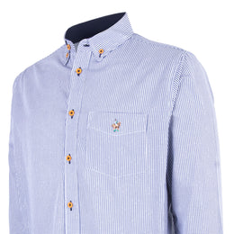 Camisa Minicuadros Algodón Marino