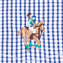 Camisa Minicuadros Algodón Marino