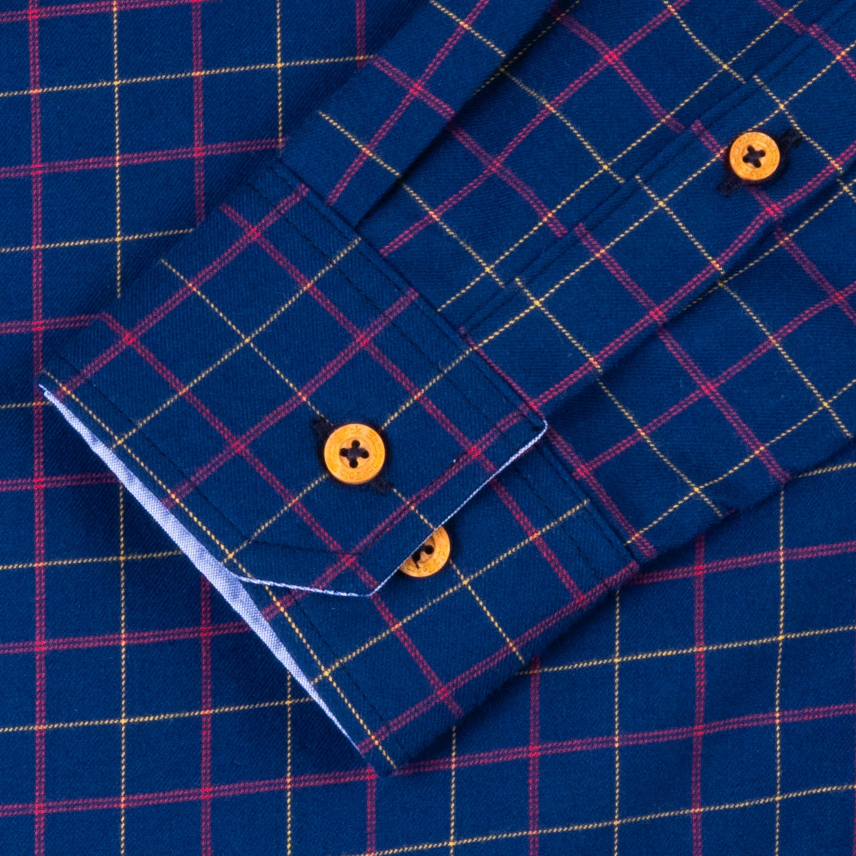 Camisa Cuadro Grande Algodón Marino