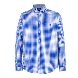 Camisa Cuadro Chico Algodón Azul