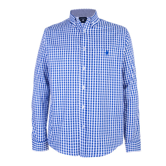 Camisa Cuadro Chico Algodón Azul