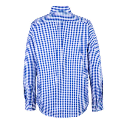 Camisa Cuadro Chico Algodón Azul