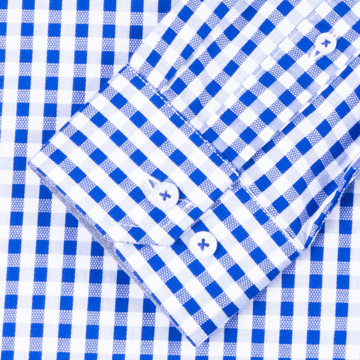 Camisa Cuadro Chico Algodón Azul
