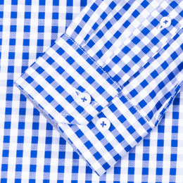 Camisa Cuadro Chico Algodón Azul