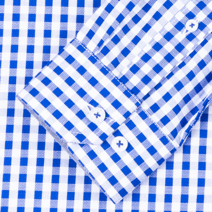 Camisa Cuadro Chico Algodón Azul