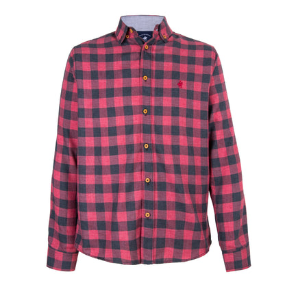 Camisa Maxicuadro Vino