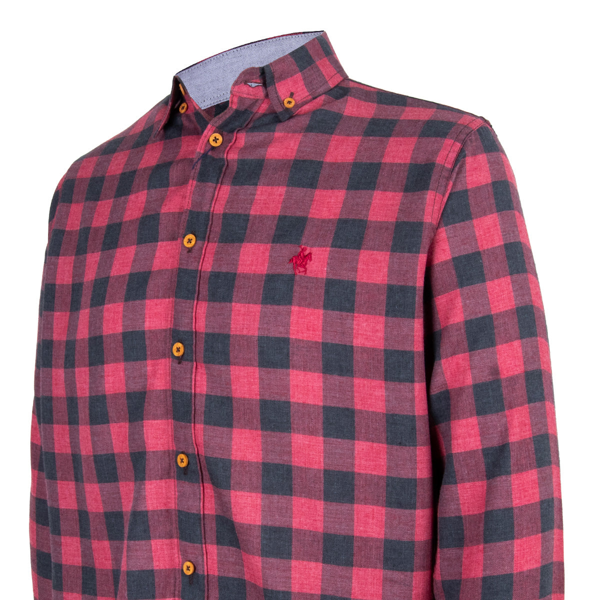 Camisa Maxicuadro Vino