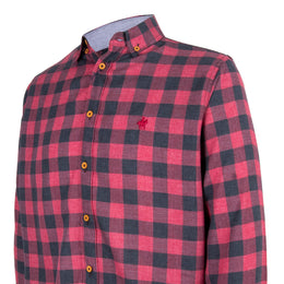 Camisa Maxicuadro Vino