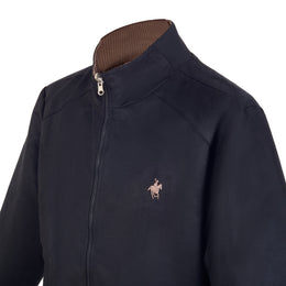 Chamarra Doble Vista Suede Negro/Topo