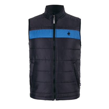Chaleco Puffer Franja Negro