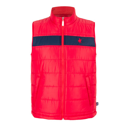 Chaleco Puffer Franja Rojo