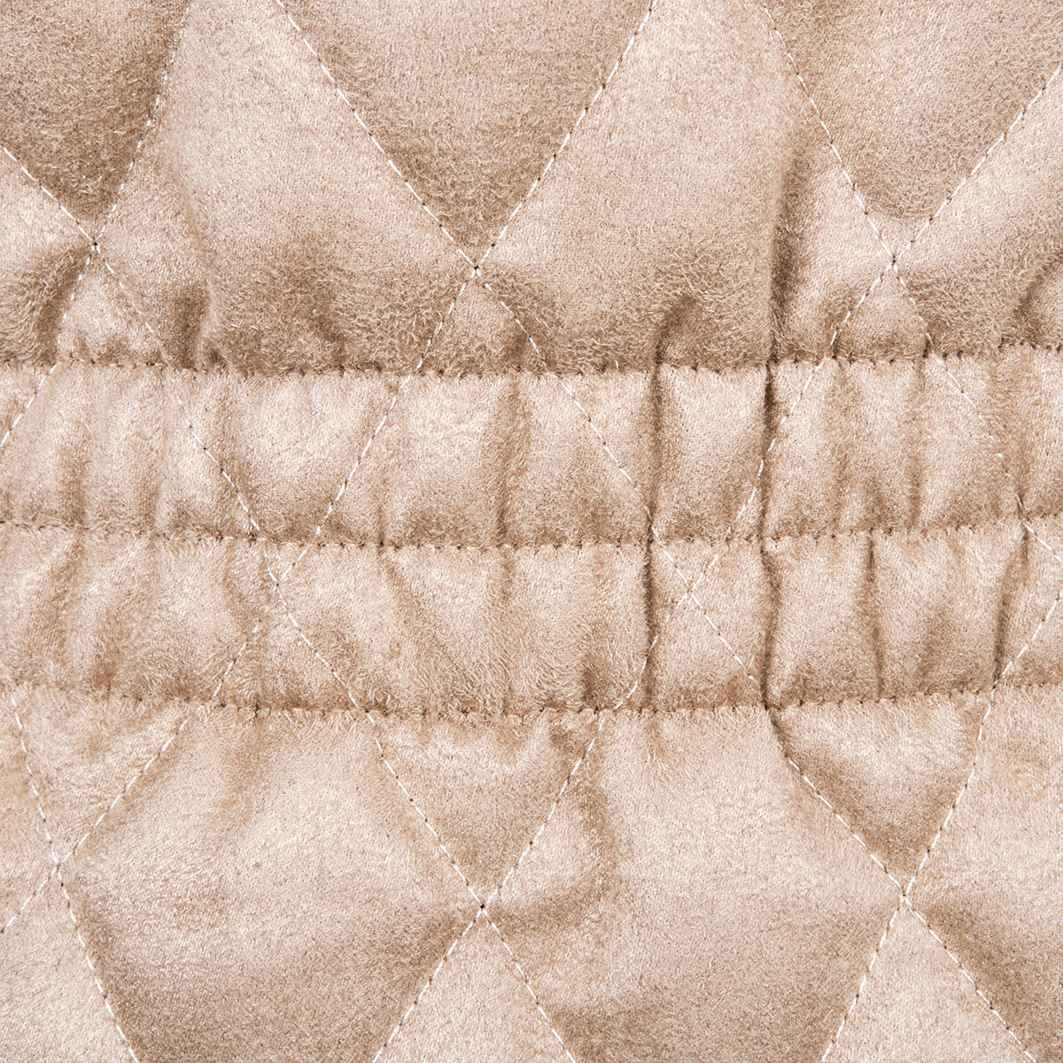 Chaleco Suede Rombos Cintura Elástica Arena