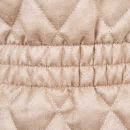Chaleco Suede Rombos Cintura Elástica Arena