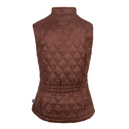 Chaleco Suede Rombos Cintura Elástica Chocolate