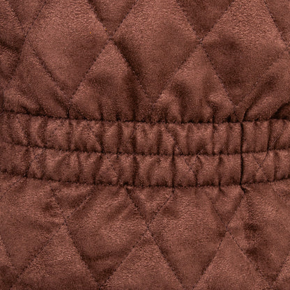 Chaleco Suede Rombos Cintura Elástica Chocolate