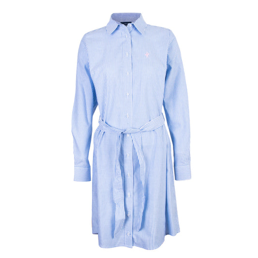 Vestido Camisero Rayas Algodón Cielo